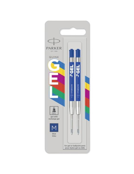 PARKER RECAMBIO JOTTER PUNTA MEDIA GEL AZUL BLISTER -2U-