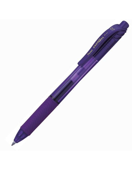PENTEL BOLÍGRAFO ENERGEL RETRÁCTIL PUNTA 07MM VIOLETA CAJA 12 UD
