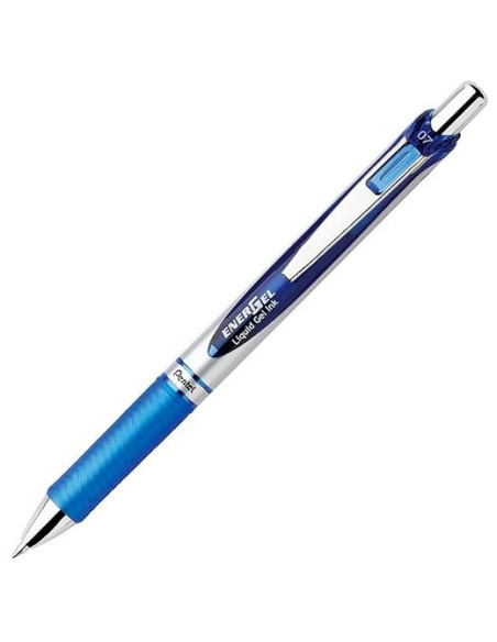 PENTEL BOLÍGRAFO ENERGEL RETRÁCTIL PUNTA 07MM AZUL -12U-