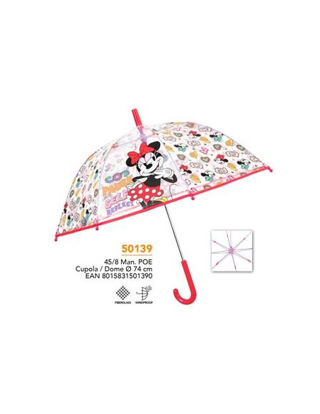 PERLETTI PARAGUAS INFANTIL 458 AUT POE FIBRA DE VIDRIO MINNIE