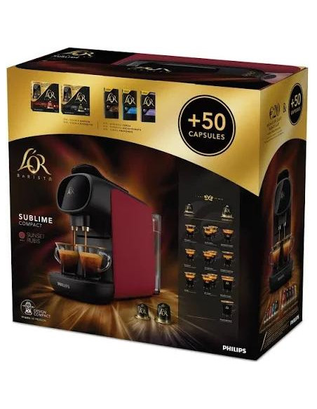 PHILIPS CAFETERA ESPRESSO LOR BARISTA 19 BARES Y 1450W INCLUYE 50 CAPSULAS NEGRO