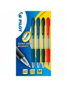 PILOT BOLÍGRAFO SUPERGRIP M COLORES SURTIDOS AZULAZULROJONEGRO PACK 4 UD