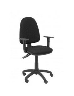 PIQUERAS Y CRESPO SILLA OPERATIVA MECANISMO CONTACTO PERMANENTE CON BRAZOS REGULABLES MOD TRIBALDOS NEGRA