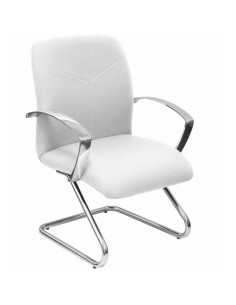 PIQUERAS Y CRESPO SILLÓN CONFIDENTE CAUDETE PATÍN CHASIS CROMADO TEJIDO BALI BLANCO