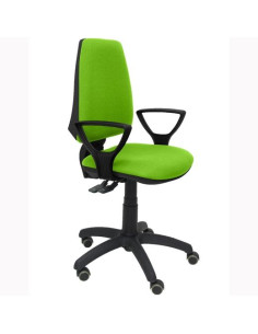 PIQUERAS Y CRESPO SILLA ELCHE GIRATORIA SINCRO BRAZOSF RUEDAS DE PARQUÉ TEJIDO BALI VERDE PISTACHO