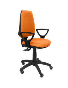 PIQUERAS Y CRESPO SILLA ELCHE S BRAZOS FIJOS RUEDAS DE PARQUET TEJIDO BALI NARANJA