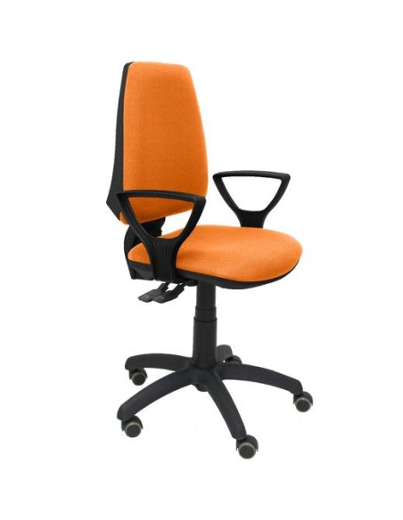 PIQUERAS Y CRESPO SILLA ELCHE S BRAZOS FIJOS RUEDAS DE PARQUET TEJIDO BALI NARANJA