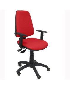 PIQUERAS Y CRESPO SILLA ELCHE GIRATORIA CP BRAZOS REGULABLES RUEDAS DE PARQUÉ TEJIDO BALI ROJO