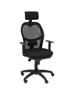 PIQUERAS Y CRESPO SILLA JORQUERA BRAZOS REGULABLES CCABECERO REGULABLE MALLA NEGRA ASIENTO BALI NEGRO