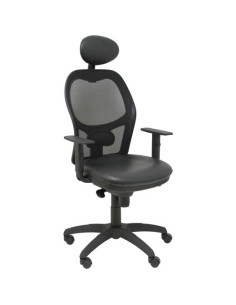 PIQUERAS Y CRESPO SILLA JORQUERA SINCRO CCABECERO FIJO BRAZOSR MALLA NEGRO ASIENTO SIMILPIEL NEGRO