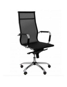 PIQUERAS Y CRESPO SILLÓN BARRAX BASCULANTE REGULABLEA BRAZOSF RUEDAS DE GOMA MALLA NAILON NEGRO