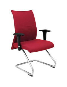 PIQUERAS Y CRESPO SILLÓN CONFIDENTE PATÍN ALBACETE BRAZOSF CHASIS CROMADO TEJIDO BALI GRANATE