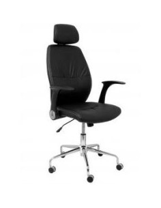 PIQUERAS Y CRESPO SILLÓN  DE DIRECCIÓN HUELVES GIRATORIO BASCULANTE BRAZOS RETRÁCTILES SIMIL PIEL NEGRO