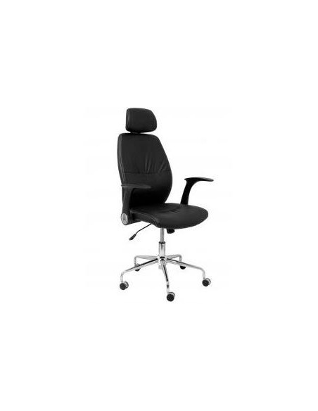 PIQUERAS Y CRESPO SILLÓN  DE DIRECCIÓN HUELVES GIRATORIO BASCULANTE BRAZOS RETRÁCTILES SIMIL PIEL NEGRO