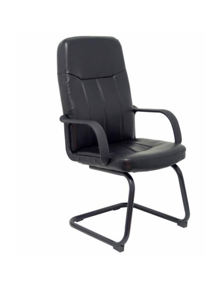 SILLA PIQUERAS Y CRESPO ARAGON CONFIDENTE ESTRUCTURA PATIN NEGRO BRAZOS FIJOS ASIENTO Y RESPALDO TAPICERIA SIMILPIEL NEGRO
