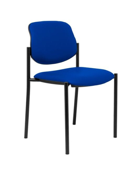 SILLA PIQUERAS Y CRESPO VILLALGORDO CONFIDENTE CHASIS NEGRO ASIENTO Y RESPALDO TAPIZADOS SIMILPIEL AZUL