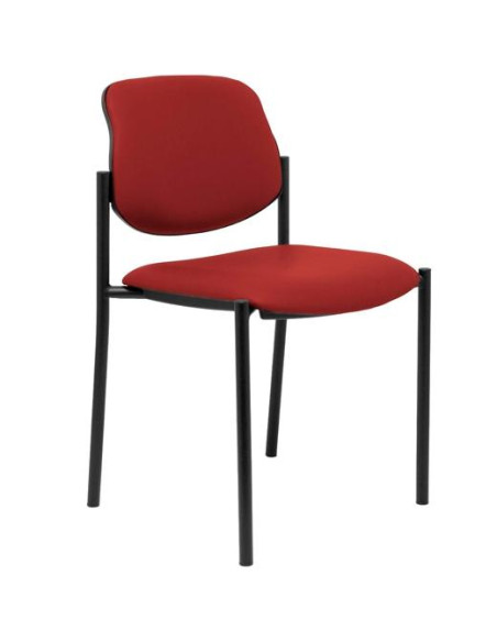 PIQUERAS Y CRESPO SILLA FIJA STYL SBRAZOS CHASIS NEGRO TAPIZADO SIMILPIEL GRANATE