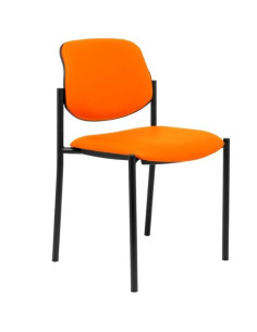 PIQUERAS Y CRESPO SILLA FIJA STYL SBRAZOS CHASIS NEGRO TAPIZADO SIMILPIEL NARANJA