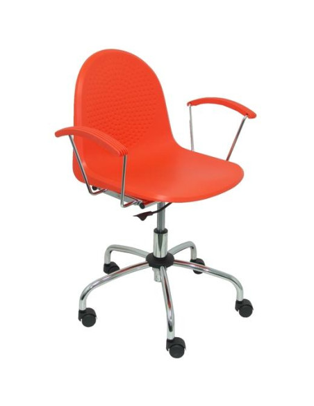 SILLA PIQUERAS Y CRESPO VES GIRATORIA 360 REGULACION ALTURA MONOCARCASA PVC NARANJA