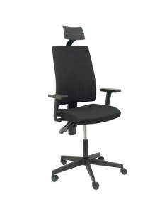 PIQUERAS Y CRESPO SILLA ERGONÓMICA I-LINE CCABECERO BREGULABLES TEJIDO ARÁN NEGRO