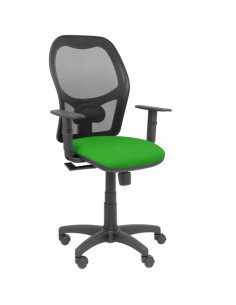 PIQUERAS Y CRESPO SILLA ALOCÉN SINCRO BREGULABLES REFUERZO LUMBAR RESPALDO MALLA NEGRO ASIENTO BALI VERDE