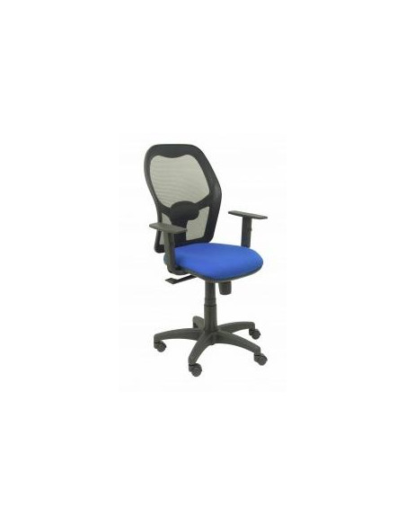 PIQUERAS Y CRESPO SILLA ALOCÉN SINCRO BREGULABLE RESPALDO DE MALLA NEGRO ASIENTO AZUL
