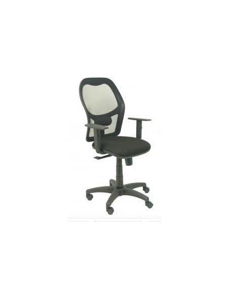 SILLA PIQUERAS Y CRESPO ALOCEN BRAZOS REGULABLES MECANISMO SINCRO REFUERZO LUMBAR RUEDAS NYLON RESPALDO MALLA NEGRA TRANSPIRABLE