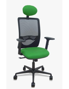 SILLA PIQUERAS Y CRESPO ZULEMA BRAZOS 2D Y APOYO LUMBAR REGULABLES CABECERO FIJO MECANISMO SINCRO RUEDAS NYLON de 65 RESPALDO DE