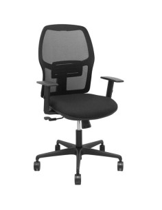 PIQUERAS Y CRESPO SILLA ALFERA GIRATORIA SINCRO BREGULABLES RESPALDO DE MALLA Y ASIENTO TAPIZADO TEJIDO BALI NEGRO