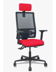 PIQUERAS Y CRESPO SILLA BORMATE SINCRO CABECEROR SOPORTE LUMBAR BREGULABLES RESPALDO MALLA ASIENTO BALI NEGRO