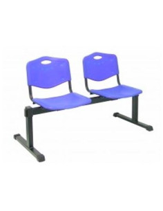 PIQUERAS Y CRESPO BANCADA ISO 2 PLAZAS ASIENTO Y RESPALDO PVC AZUL