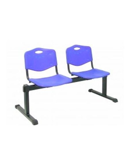 PIQUERAS Y CRESPO BANCADA ISO 2 PLAZAS ASIENTO Y RESPALDO PVC AZUL