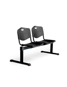 PIQUERAS Y CRESPO BANCADA ISO 2 PLAZAS ASIENTO Y RESPALDO PVC NEGRO