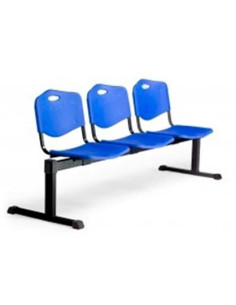 PIQUERAS Y CRESPO BANCADA ISO 3 PLAZAS ASIENTO Y RESPALDO PVC AZUL