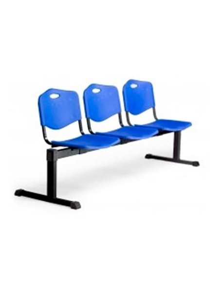 PIQUERAS Y CRESPO BANCADA ISO 3 PLAZAS ASIENTO Y RESPALDO PVC AZUL