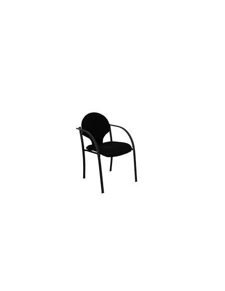 SILLA PIQUERAS Y CRESPO HELLIN CONFIDENTE ERGONOMICA CON BRAZOS FIJOS APILABLE ESTRUCTURA NEGRA ASIENTO Y RESPALDO TAPIZADOS BAL