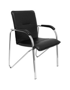 PIQUERAS Y CRESPO PACK DE 2 SILLAS SAMBA CBRAZOS ESTRUCTURA CROMADA  SIMILPIEL NEGRO