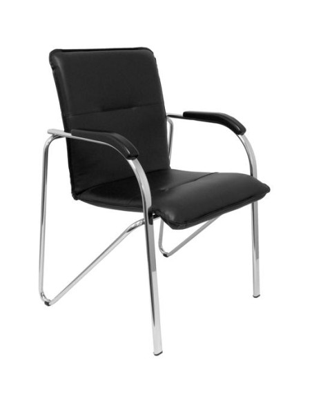 PIQUERAS Y CRESPO PACK DE 2 SILLAS SAMBA CBRAZOS ESTRUCTURA CROMADA  SIMILPIEL NEGRO