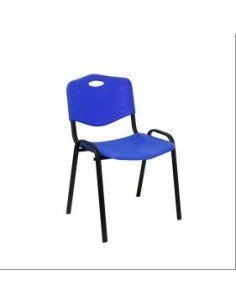 PIQUERAS Y CRESPO PACK DE 2 SILLAS FIJAS APILABLES ISO ASIENTO Y RESPALDO PVC AZUL