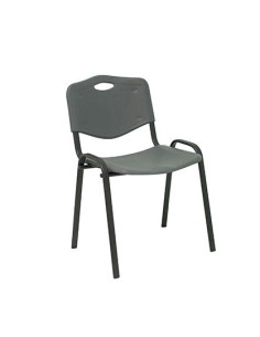 PIQUERAS Y CRESPO PACK DE 2 SILLAS FIJAS APILABLES ISO ASIENTO Y RESPALDO PVC GRIS