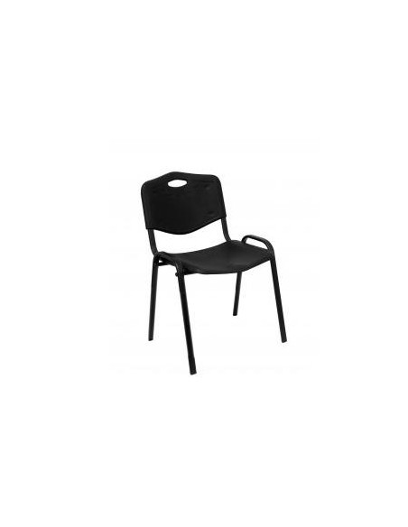 SILLA PIQUERAS Y CRESPO ROBLEDO CONFIDENTE ERGONOMICA APILABLE ESTRUCTURA NEGRA ASIENTO Y RESPALDO PVC NEGRO PACK de 2