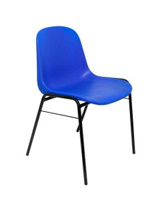 PIQUERAS Y CRESPO PACK DE 4 SILLAS FIJAS APILABLES BETA ASIENTO Y RESPALDO PVC AZUL