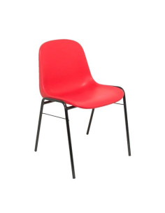 PIQUERAS Y CRESPO PACK DE 4 SILLAS FIJAS APILABLES BETA ASIENTO Y RESPALDO PVC ROJO