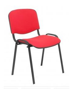 PIQUERAS Y CRESPO PACK DE 4 SILLAS FIJAS APILABLES ISO TAPIZADA ARAN ROJO