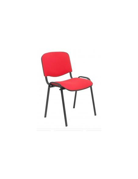 PIQUERAS Y CRESPO PACK DE 4 SILLAS FIJAS APILABLES ISO TAPIZADA ARAN ROJO