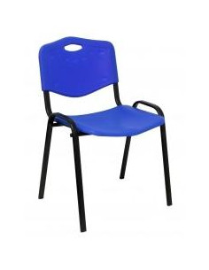 PIQUERAS Y CRESPO PACK DE 4 SILLAS FIJAS APILABLES ISO ASIENTO Y RESPALDO PVC AZUL