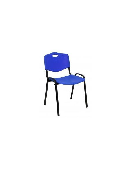 PIQUERAS Y CRESPO PACK DE 4 SILLAS FIJAS APILABLES ISO ASIENTO Y RESPALDO PVC AZUL