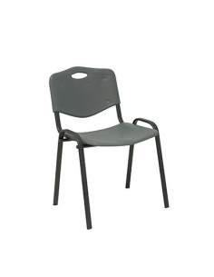 PIQUERAS Y CRESPO PACK DE 4 SILLAS FIJAS APILABLES ISO ASIENTO Y RESPALDO PVC GRIS