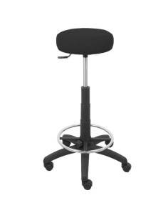 PIQUERAS Y CRESPO TABURETE TOLOSA GIRATORIO REGULABLE CON ARO REPOSAPIÉS TAPIZADO BALI NEGRO