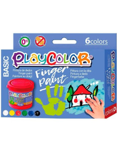 PLAYCOLOR PACK 6 BOTES PINTURA DE DEDOS 40ML FINGER PAINT BASIC CSURTIDOS